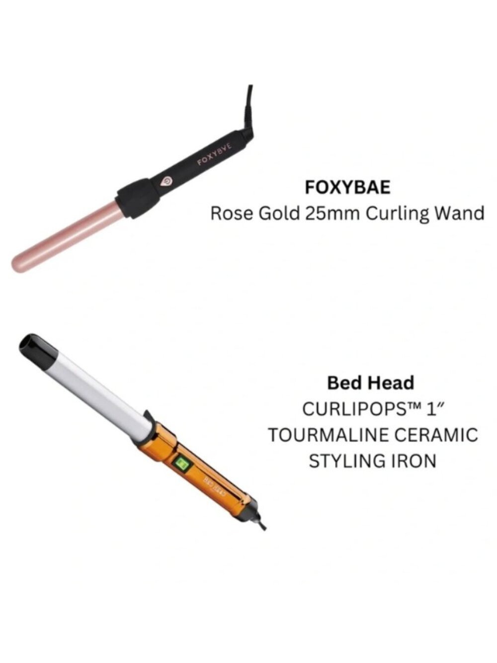 Bed Head Curlipops & Foxy Bae Rose Gold Curling Irons - Bundle of 2